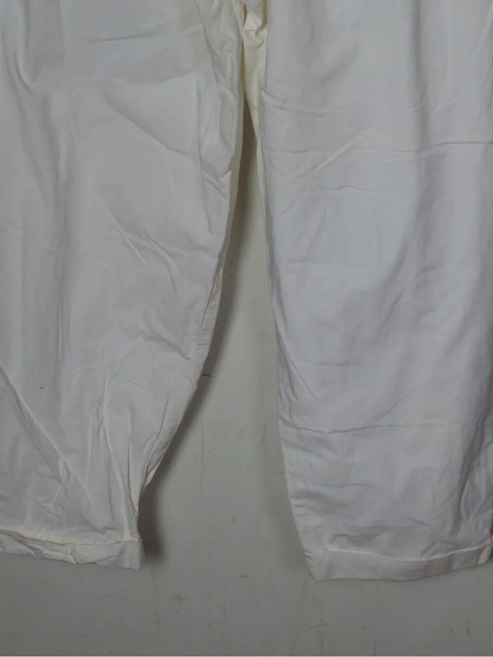 Men's Cream Pleated Chinos with Button Waist